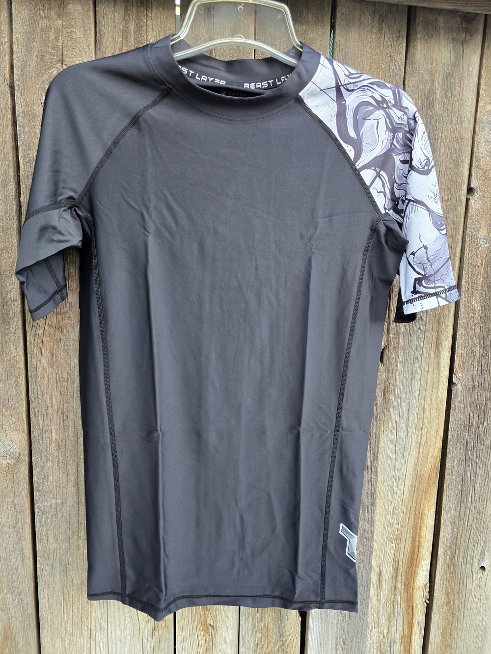 Men's Splice UV Sun Protection UPF 50+ Skins Rash Guard Short Sleeves Size M